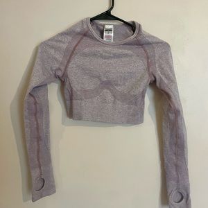 Gymshark workout long sleeve cropped top - muted purple color